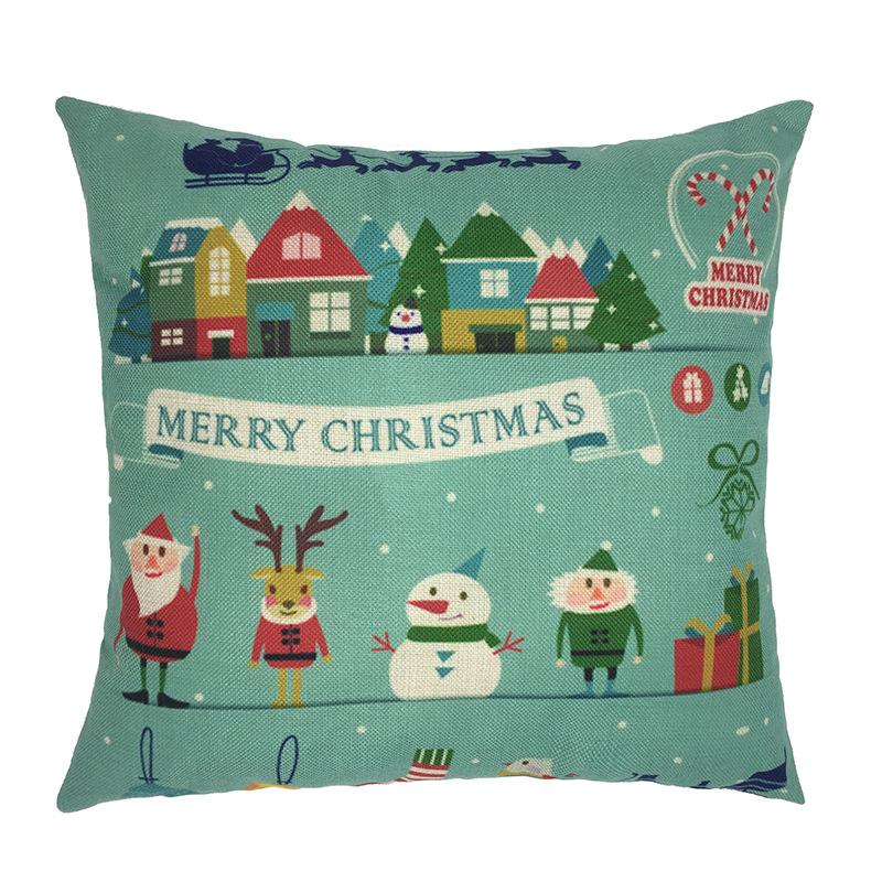 European and American manufacturers spot  holiday  hot Christmas reindeer and Santa Claus holding cotton pillowcase