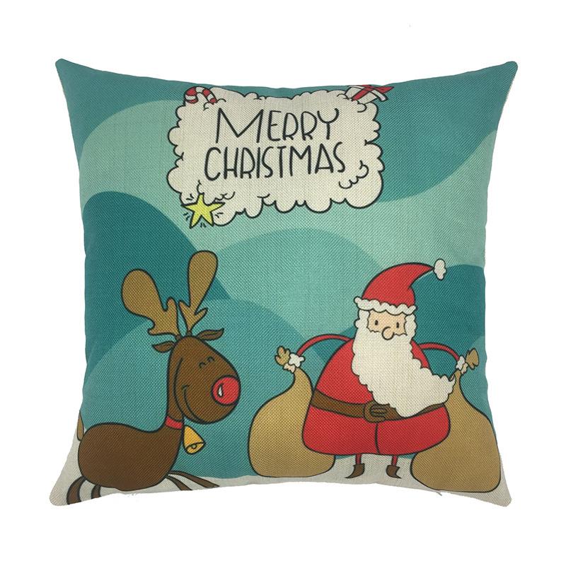 European and American manufacturers spot  holiday  hot Christmas reindeer and Santa Claus holding cotton pillowcase