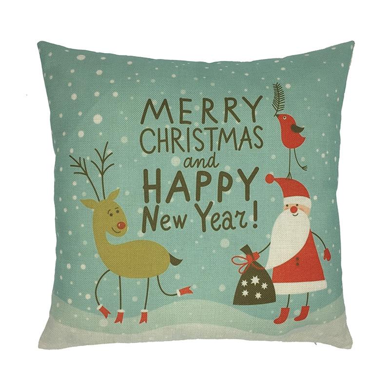 European and American manufacturers spot  holiday  hot Christmas reindeer and Santa Claus holding cotton pillowcase