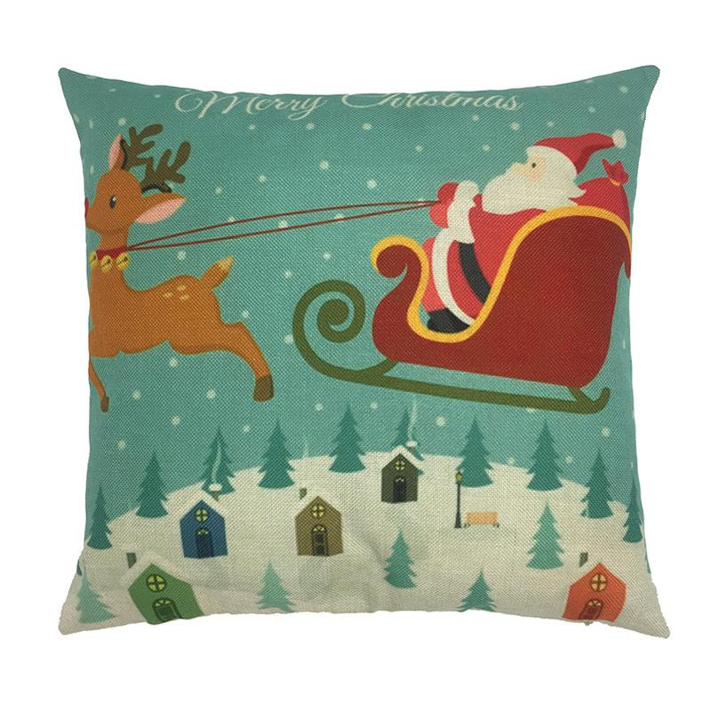 European and American manufacturers spot  holiday  hot Christmas reindeer and Santa Claus holding cotton pillowcase