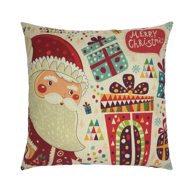 European and American manufacturers spot  holiday  hot Christmas reindeer and Santa Claus holding cotton pillowcase