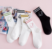 Women's solid color two-bar planet cotton