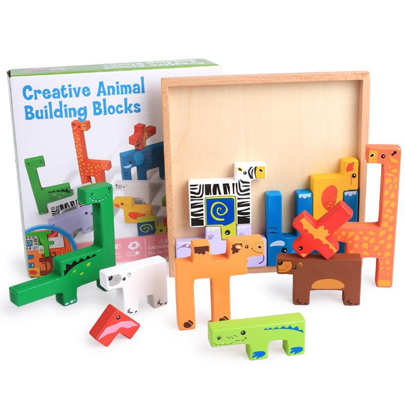 High Quality Baby Wooden Toys 3D Blocks