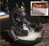Dragon ceramic incense burner smoke