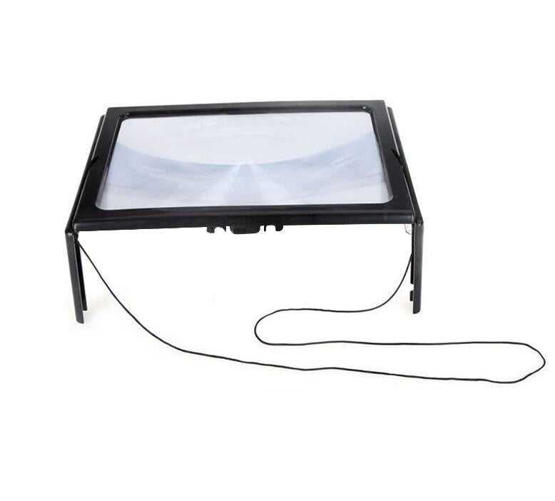 Desktop Magnifying Glass With 4 Led Lights Ultrathin A4 Full Page Large Reading Magnifier The Good Gift For Elders HY52