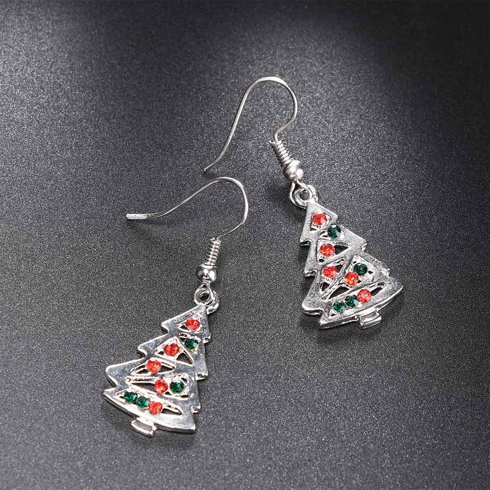 Christmas tree pendant earrings