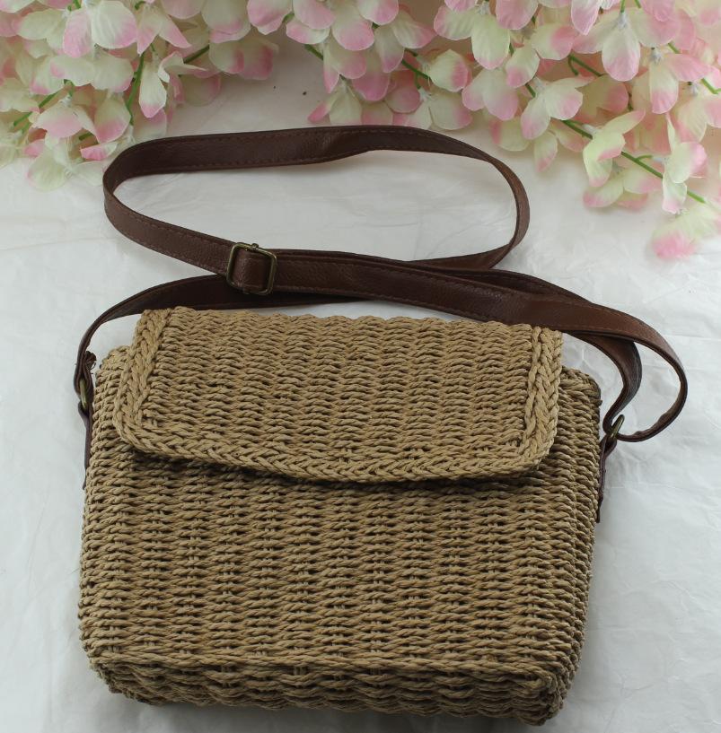Bamboo and rattan straw weaving pointed Japanese and Korean style tide Mexican style diagonal package
