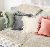 Velvet feather pillowcase home pillow