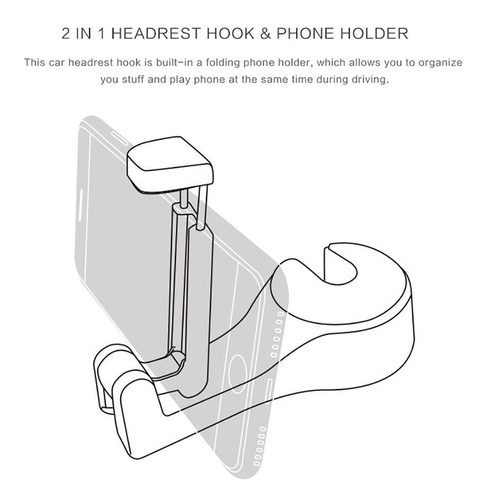 Seat Back Hanger for Bag Handbag Purse Grocery Cloth