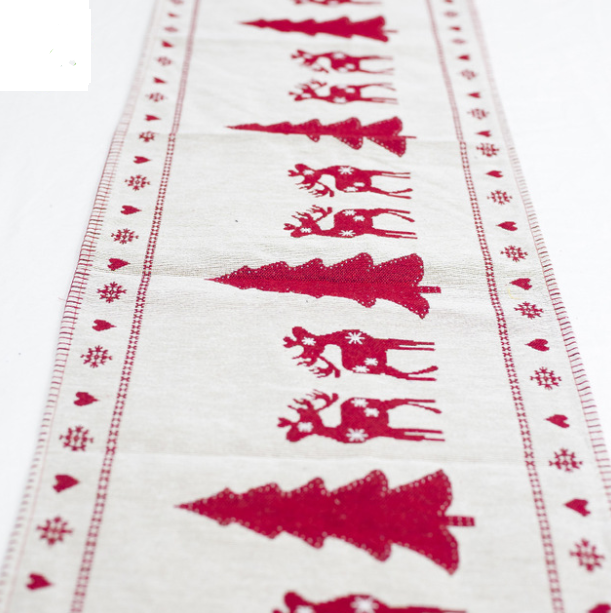 Christmas cotton embroidery table flag