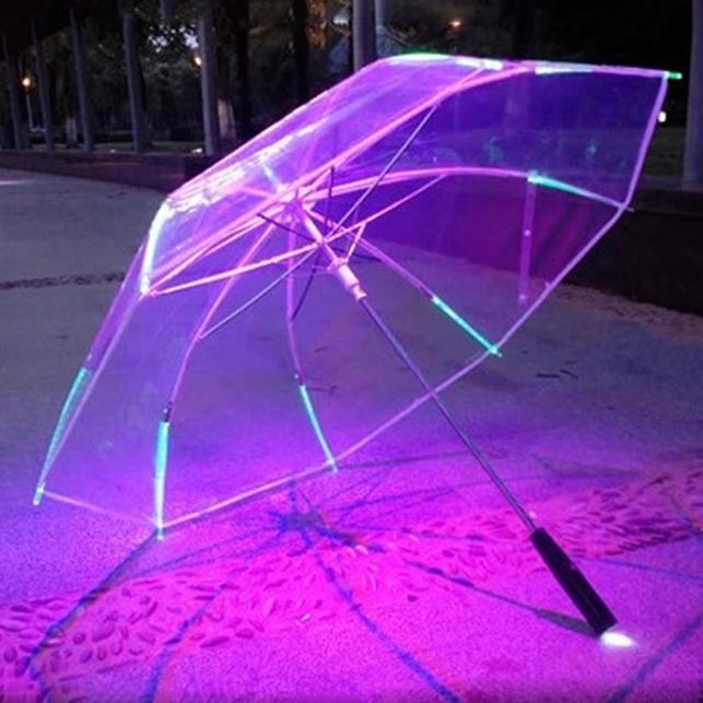 7 Changing Colour LED Luminous Transparent Umbrella