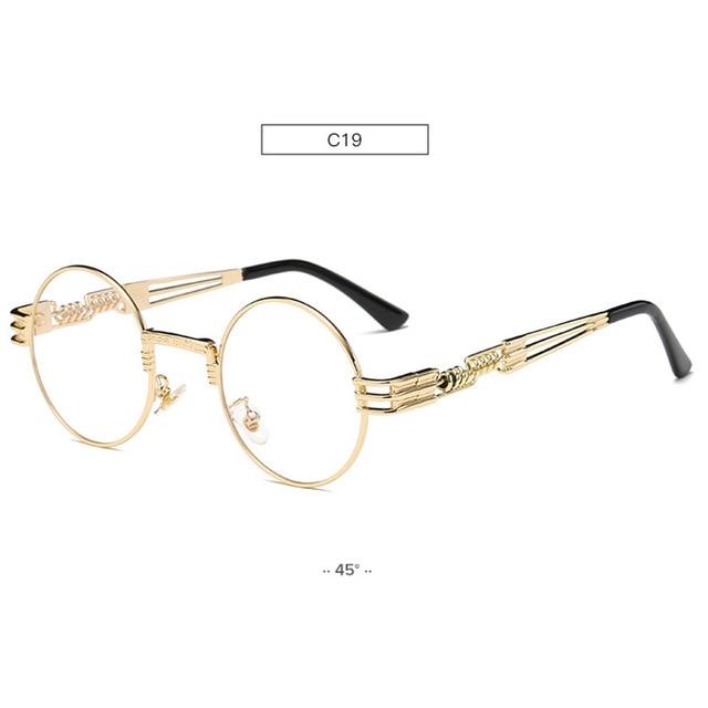 Gold Metal Fashion Steampunk Sunglasses