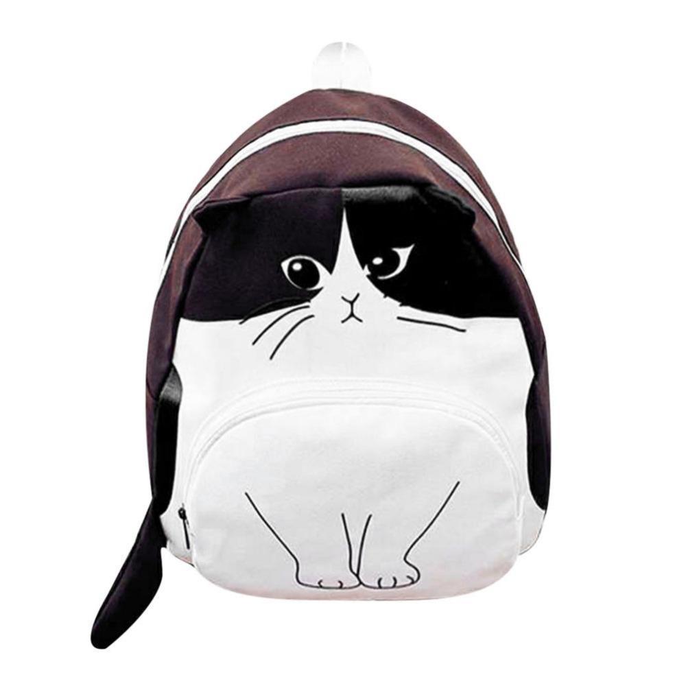 New funny cat canvas backpack casual female backpack