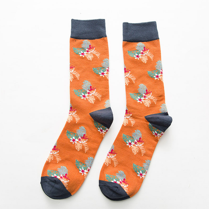 Crane flamingo cotton tube men's socks