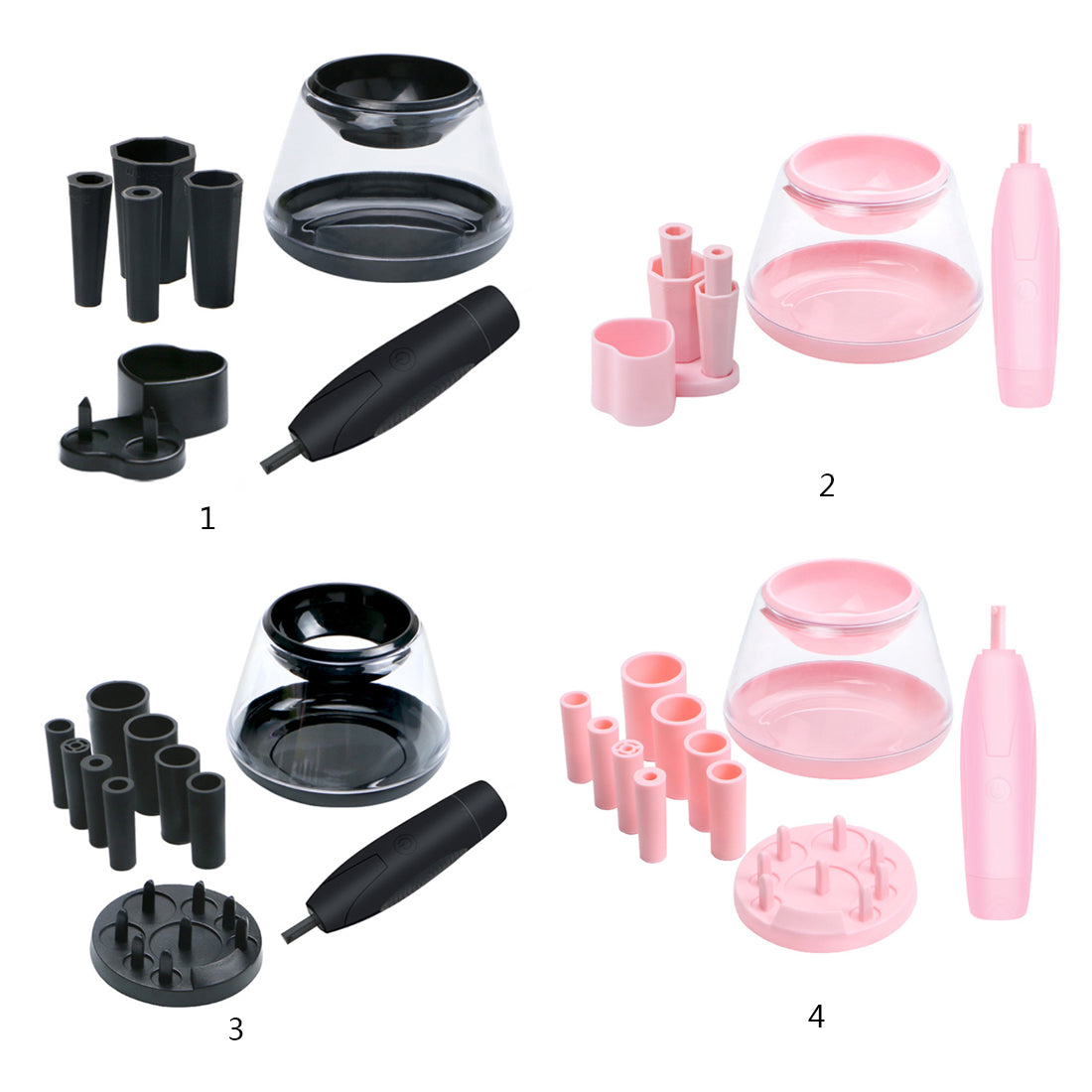 Set de limpiador de pinceles de maquillaje eléctrico