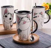 Taza grande de cerámica linda para gatos de 600 ml