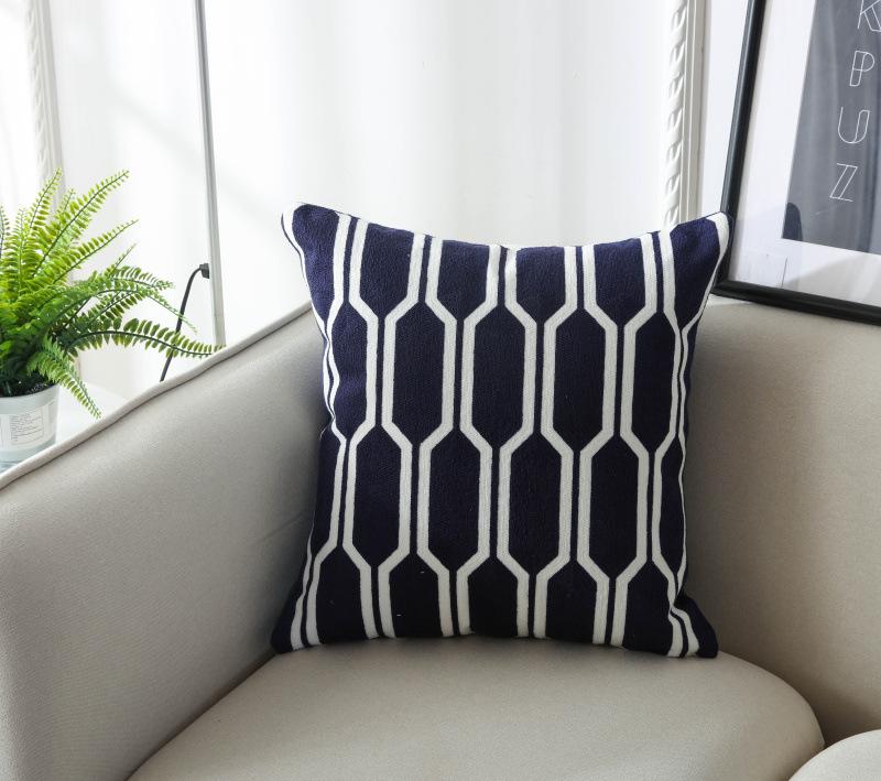 Composite wool embroidery pillow