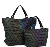 Luminous geometric rhombic handbag