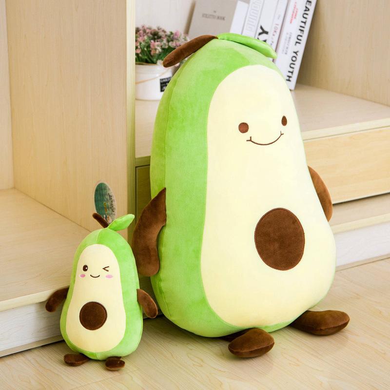 Avocado Plush Doll girl sleeping on big pillow