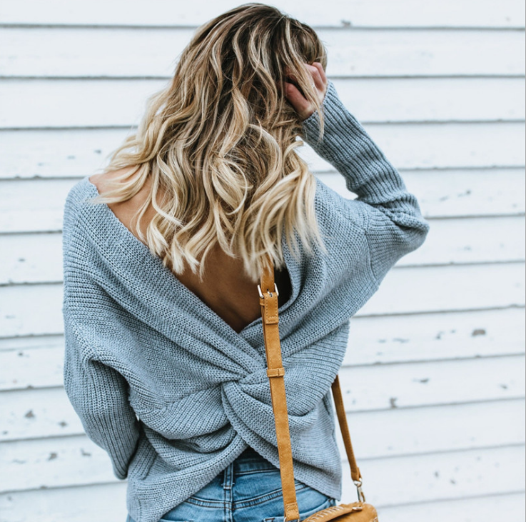 Plain knit sweater