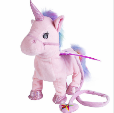 1pc Electric Walking Unicorn Plush Toy soft horse Stuffed Animal Toy Electronic sing Music Unicornio Toy Children Christmas Gift