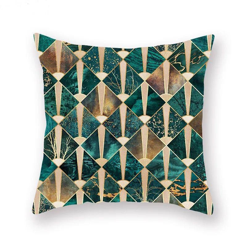 Green marble pillow case