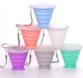 New silicone folding cup Travel silicone mouthwash cup Outdoor creative water cup Ultra-thin silicone cover