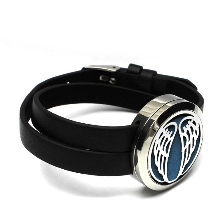Angel Wings Aromatherapy Leather Bracelet