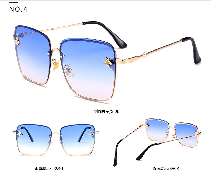 Metal frame bee decorative sunglasses