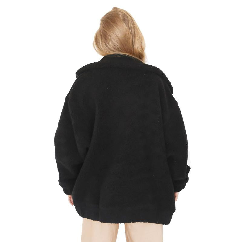 Casual coat female autumn winter new Europe and the United States imitation fur wool loose coat