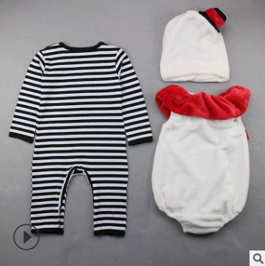 Newborn clothes, Christmas children's clothing, baby onesies, autumn and winter three-piece suit