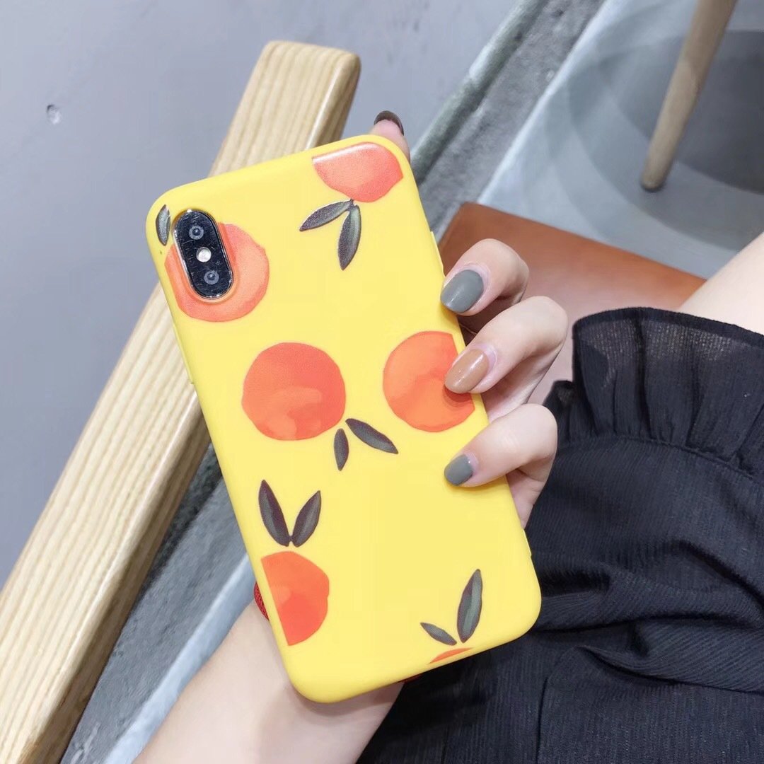 Retro orange silicone phone case