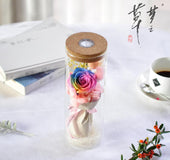 Eternal Roses Drifting Bottles Wishing Bottles Colorful Lights 38 Sections Gifts Creative Birthday Glass Cover