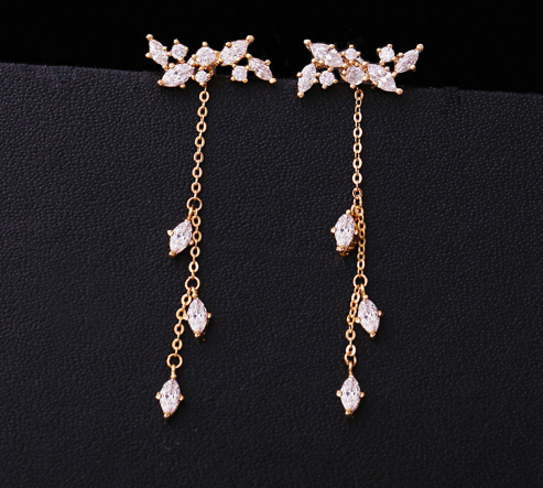 Leaf tassel earrings