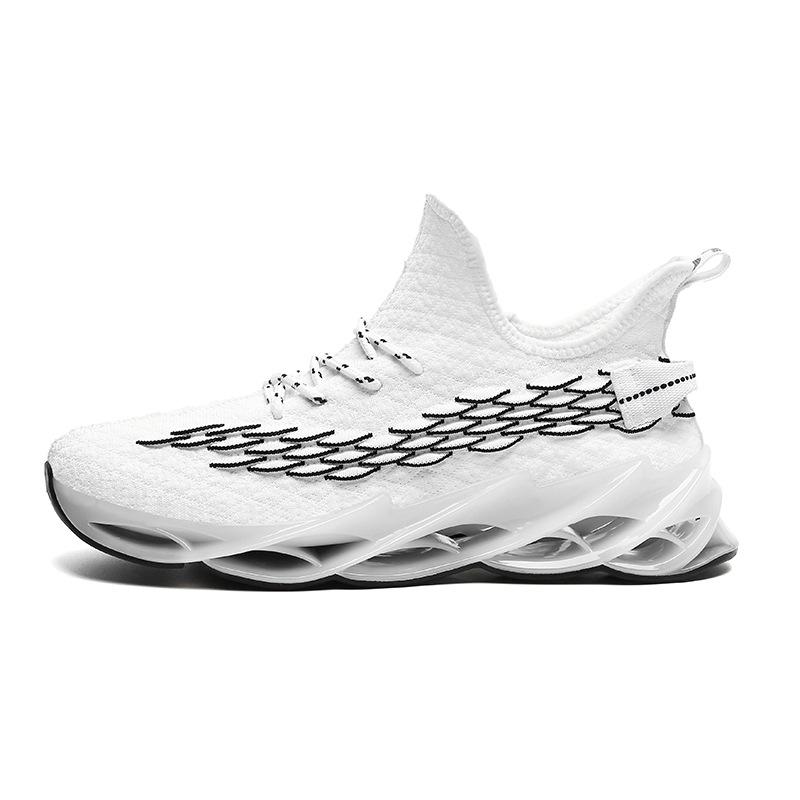Flying woven wild thick bottom increased sports white shoes casual shoes