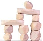 2020 New arrival 11pcs Wooden Stone Natural Stacked stone creative interesting blocks stone model puzzles Best gift for children