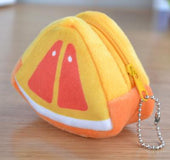 Children's Day creative gift Plush solid triangle fruit Zero Wallet Coin Bag key bag strap