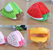 Children's Day creative gift Plush solid triangle fruit Zero Wallet Coin Bag key bag strap