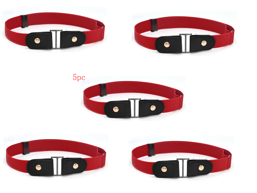 Leather Slim Stretch Invisible Belt Jeans Simple Joker Men and Women Lazy Belt