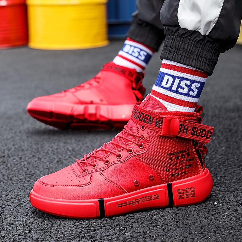 Spring and summer wholesale men's shoes ins student trend 45 yards casual platform high shoes men's running shoes personality
