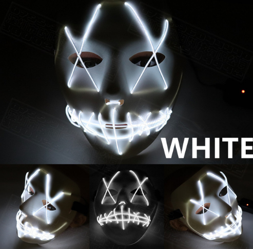 Halloween Led Luminous Mask Horror Grimace Bloody EL wire Halloween Carnaval Party Club Bar DJ Glowing Full Face Masks