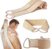 Pure natural cotton and linen long strip pull back bath towel Strong exfoliating massage back bathing strip