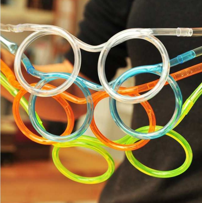10 x Glasses Straw Funny Straws Kids Party