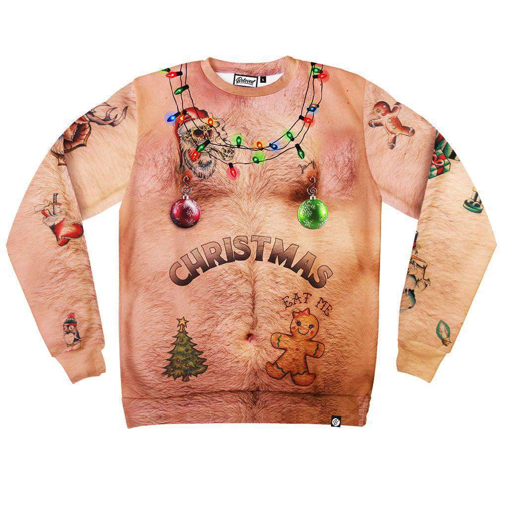 Christmas Series Europe and the United States 2020 new men's digital printing Christmas men's 3D simulation long-sleeved T-shirt