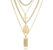 Cadena collar retro aleación múltiples capas