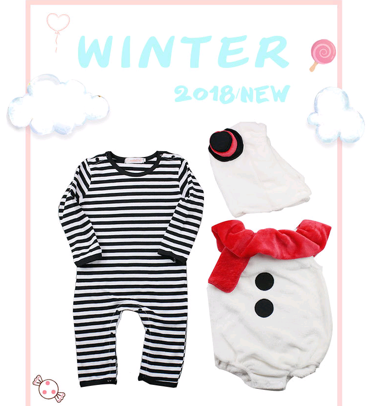 Newborn clothes, Christmas children's clothing, baby onesies, autumn and winter three-piece suit