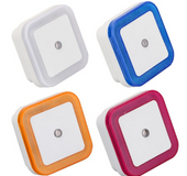 Intelligent LED sensor light Four square halo night light Creative gift plug-in energy-saving human body night light