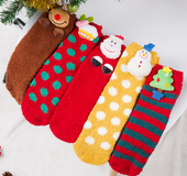 Christmas Tree Fuzzy Plush Socks