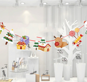 Christmas ornament cartoon hanging flag