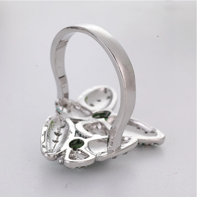 Green butterfly ring